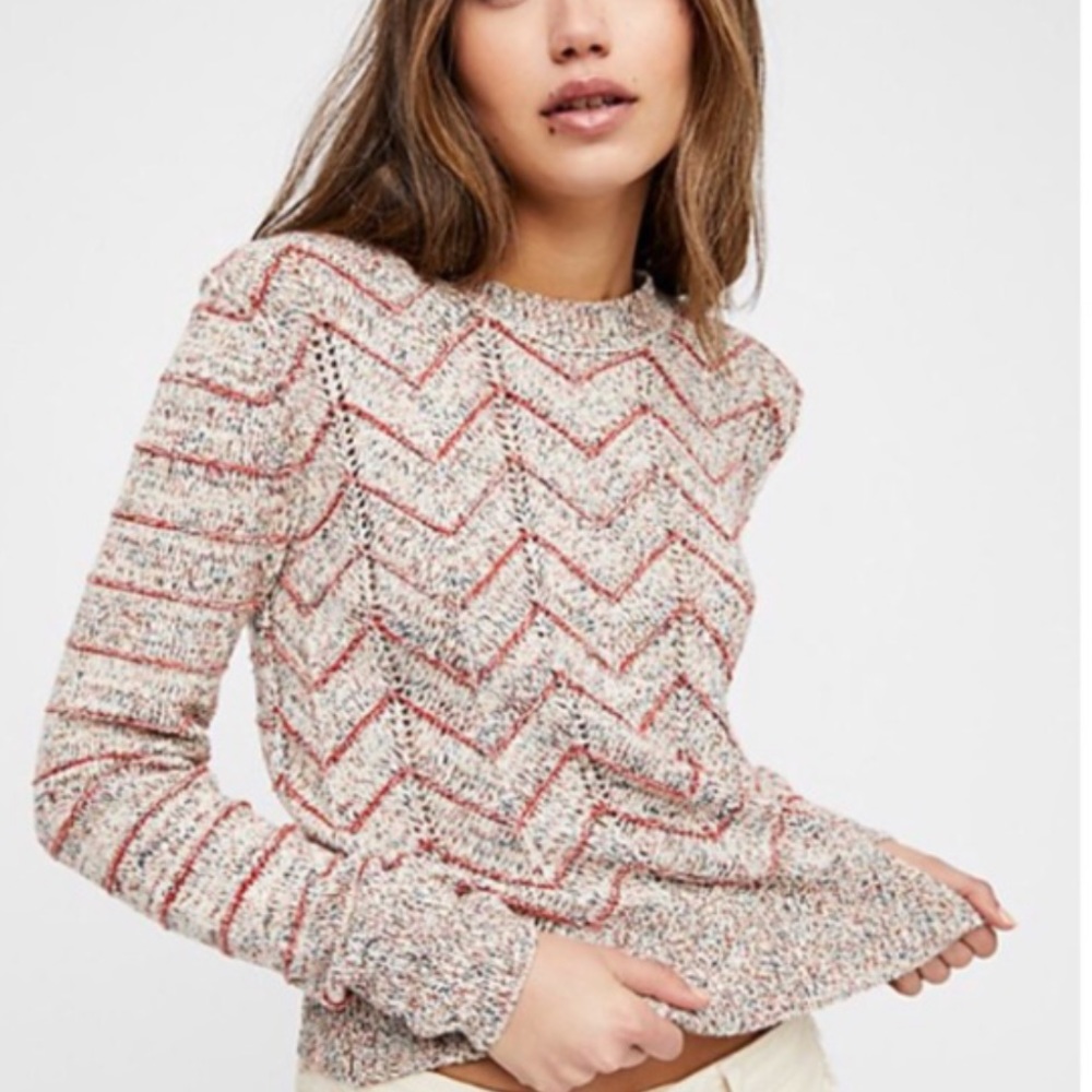 Free People Zigzag Pullover Sweater